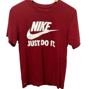 Nike Dri Fit T Shirt Red Just Do It Graphic Tee Men Size Small